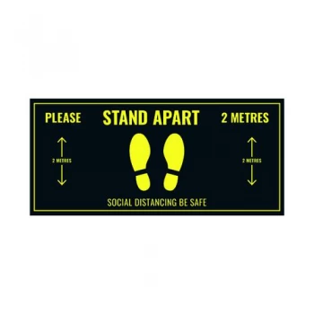 Social Distance Floor Sticker 400x180mm Pack of 5 Socialstick01Rec