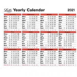 Year To View Calendar 257 x 210mm 2021 KFYC121