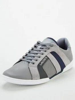 Lacoste Chaymon Leather Trainers - Grey, Size 12, Men