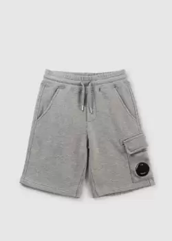 C.P. Company Kids Fleece Cargo Shorts In Grey Melange