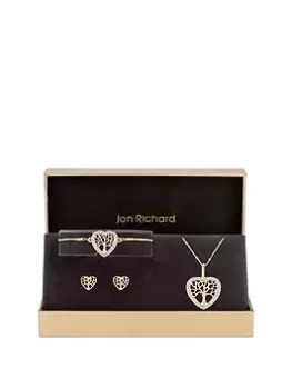 Jon Richard Rose Gold Plated Tree Of Love Heart Trio Set - Gift Boxed