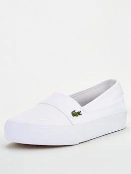 Lacoste Marice Plus Grand 120 Espadrille - White/Navy, Size 7, Women