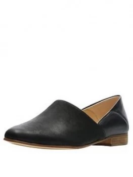 Clarks Pure Tone Flat Shoe, Black, Size 6, Women