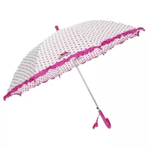 Trespass Childrens Girls Clarissa Patterned Umbrella (One Size) (Apricot Polkadot Print)