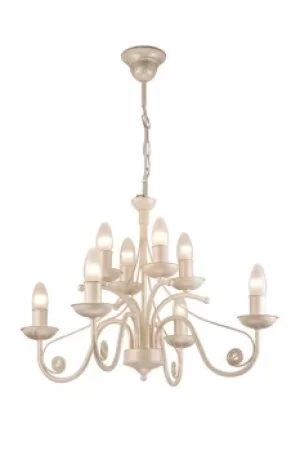 Donato Chandeliers With Fabric Shades, White, 8x E14