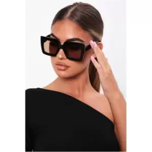 I Saw It First Black Oversized Cat Eye Sunglasses - Black