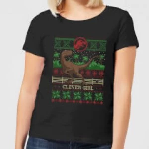 Jurassic Park Clever Girl Womens Christmas T-Shirt - Black - XL