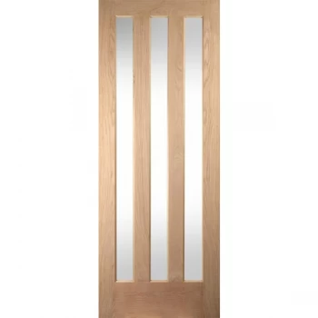 JELD-WEN Curated Oregon Aston Unfinished Oak Obscure Glazed Internal Door - 1981mm x 686mm (78 inch x 27 inch)