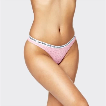 Jack Wills Bournewell Lace Thong - Pink