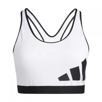 adidas Believe This Medium-Support Workout Logo Bra (Plus - White / Black