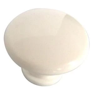 BQ White Round Mushroom Knob Pack of 10