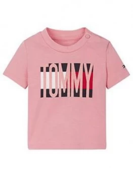 Tommy Hilfiger Baby Girls Short Sleeve Flag T-Shirt, Pink, Size 3-6 Months