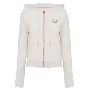 True Religion Velvet Buddha Zip Hoodie - White