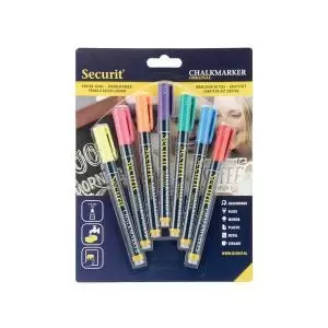 Securit Liquid Chalk Marker 1-2mm Nib Assorted Pack of 7