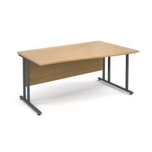 Maestro 25 GL Right Hand Wave Desk 1600mm - Graphite cantilever Frame