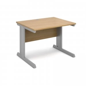 Vivo Straight Desk 1000mm x 800mm - Silver Frame Oak Top