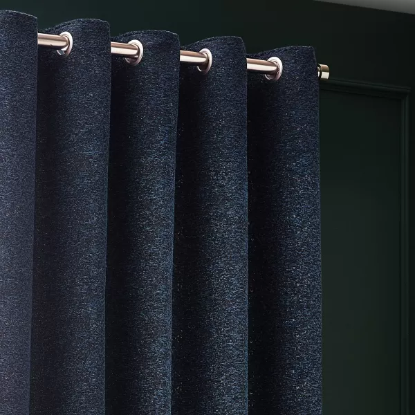 Galaxy Room Darkening Eyelet Curtains Navy, Navy / 168 x 229cm