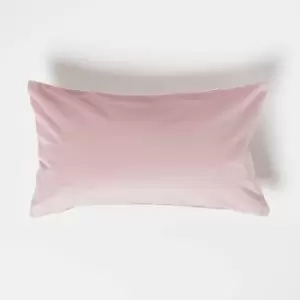 Homescapes - Pink Velvet Cushion, Bolster 30 x 50cm - Pink