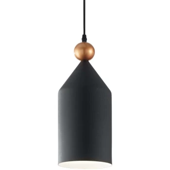 Ideal Lux Lighting - Ideal Lux Triade - 1 Light Dome Ceiling Pendant Light Black