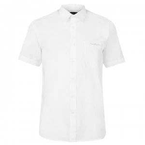 Pierre Cardin Short Sleeve Shirt Mens - Plain White