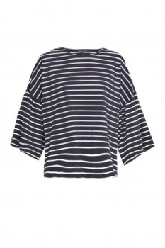 French Connection Tim Tim Cropped Bell Sleeve Top Blue