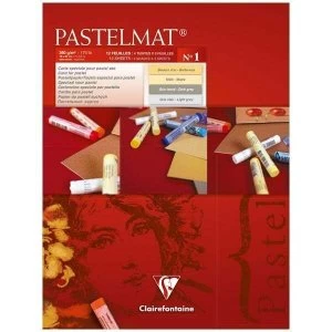 Clairefontaine PastelMat Pastel Card Pad No1 Assorted Colours 18cm x 24cm 360gsm 12 Sheets