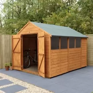 Forest Garden 12X8 Apex Dip Treated Shiplap Shed With Floor Golden Brown