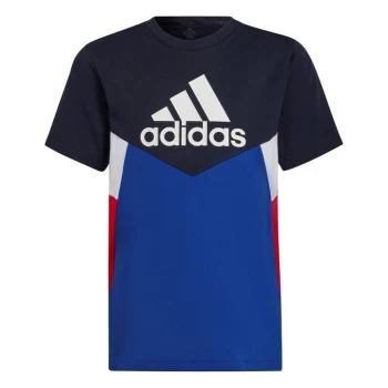 adidas CB Short Sleeve T Shirt Boys - Blue