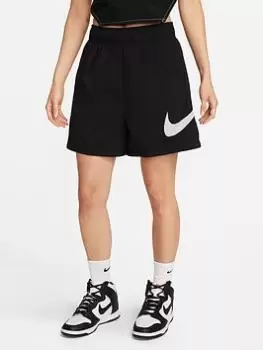 Nike Essential High Rise Woven Short, Black/White, Size S, Women