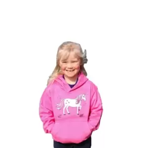 British Country Collection Childrens/Kids Dancing Unicorn Hoodie (3-4 Years) (Pink)