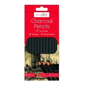 Work of Art Charcoal Pencils Pack of 12 TAL05148