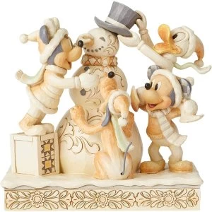 Frosty Friendship White Woodland Mickey and Friends Figurine