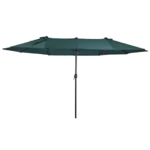 Outsunny 4.6m Double Canopy Parasol (base not included) - Dark Green