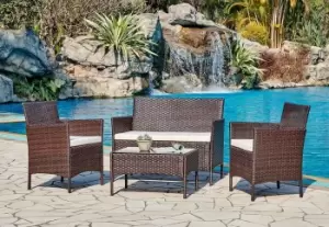 Newport Rattan Garden 4pc Furniture Set With Cover