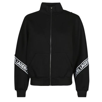 Karl Lagerfeld LOGOTAPEZIP-UPSWEATSHIRT womens Sweatshirt in Black - Sizes EU S,EU M,EU L,EU XS