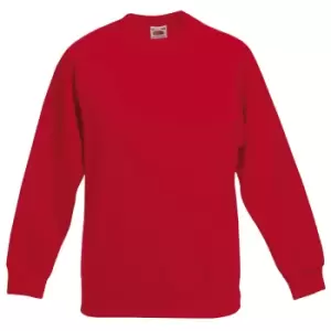 Fruit Of The Loom Childrens Unisex Raglan Sleeve Sweatshirt (Pack of 2) (7-8) (Red)