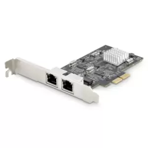 StarTech.com 2-Port 2.5Gbps NBASE-T PCIe Network Card Intel I225-V Dual-Port Computer Network Card Multi-Gigabit NIC PCI Express Server LAN Card Deskt