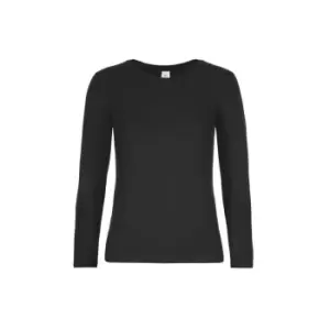 B&C Womens/Ladies #E190 LSL Top (3XL) (Black)