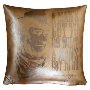 John Wayne Embossed Leather Cushion