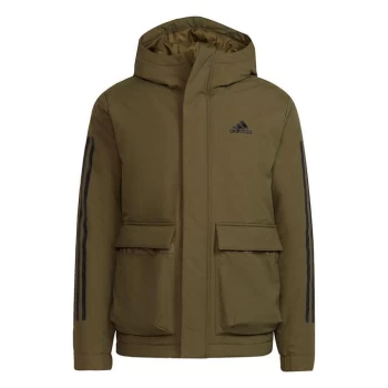 adidas Utilitas 3-Stripes Hooded Jacket (Gender Neutral) - Focus Olive