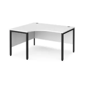 Office Desk Left Hand Corner Desk 1400mm White Top With Black Frame 1200mm Depth Maestro 25 MB14ELKWH