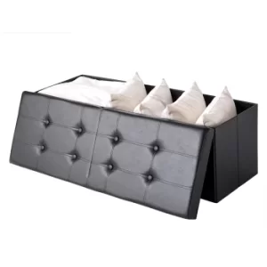 Storage Bench Black 80x40x40cm Foldable