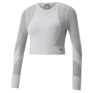 Puma Seamless Long Sleeve T Shirt Ladies - Grey