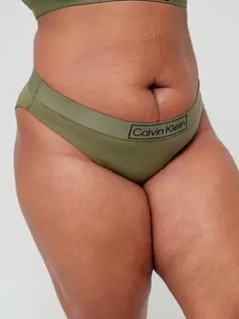 Calvin Klein Plus Size Reimagined Heritage Brief - Khaki, Green, Size 2XL, Women