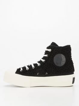 Converse Chuck Taylor All Star Lift Hi - Black/White, Size 8, Women