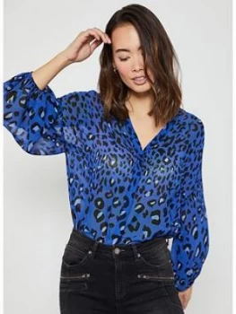 Mint Velvet Salma Print Blouse - Blue, Size 14, Women