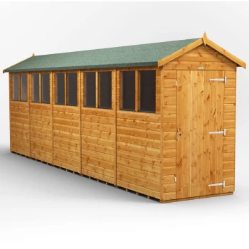 20x4 Power Apex Garden Shed - Brown