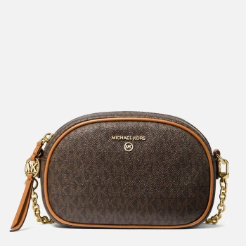 Michael Kors Womens Jet Set Charm Small Oval Camera Xbody Bag - Brn/Acorn