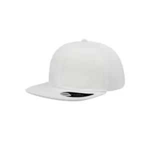 Atlantis Snap Back Flat Visor 6 Panel Cap (Pack of 2) (One Size) (White)