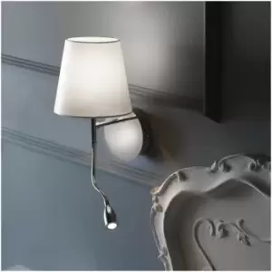 Onli Bed LED Reading Light, Chrome, Round Shade